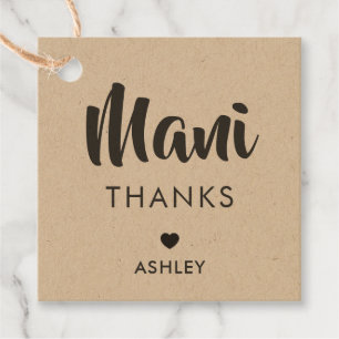 Mani dank Tags, Manicure Kit Gift Tag, Kraft Geschenkanhänger