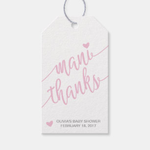 Mani Danke Baby Dusche Danke Tag, Pink Geschenkanhänger