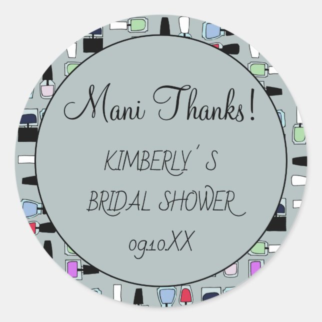Mani danke nailpolish runder aufkleber (Vorderseite)