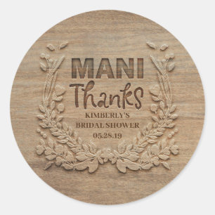 Mani Danke - Rustic Vielen Dank Runder Aufkleber