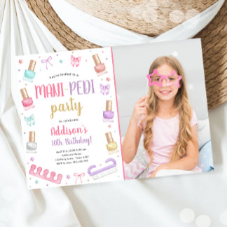 Mani-Pedi-Party Maniküre und Pediküre Bogen Geburt Einladung