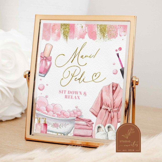 Mani Pedi Wellness-Center Party Sign Poster (Von Creator hochgeladen)