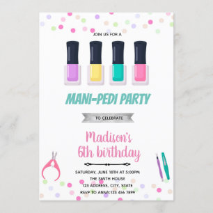 Mani pedi Wellness-Center schlummern Geburtstag Einladung