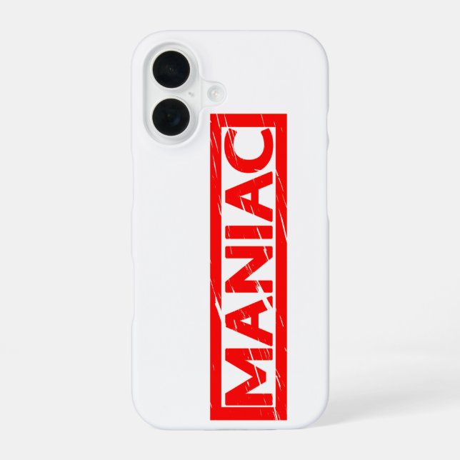 Maniac Stempel iPhone 16 Hülle (Rückseite)