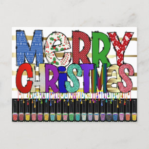 Manicure Nail Art Weihnachten Postkarte