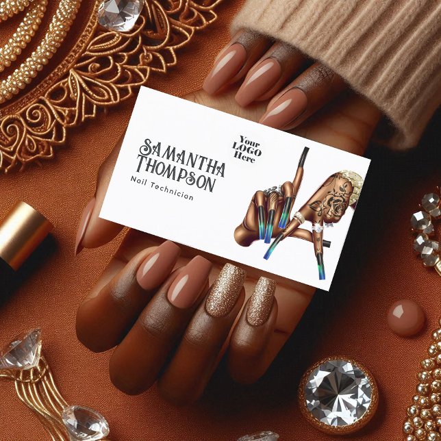 Manicure Salon Visitenkarte (African American Los Angeles Manicure Salon Business Card)