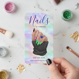 Manicurist Artist Nail Art Studio Stylish Opal Visitenkarte