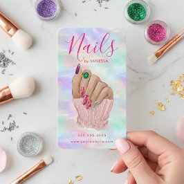 Manicurist Artist Stylish Nail Salon Chic Opal Visitenkarte