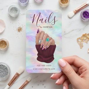Manicurist Künstler Nagelstudio Stylisch Opal Visitenkarte
