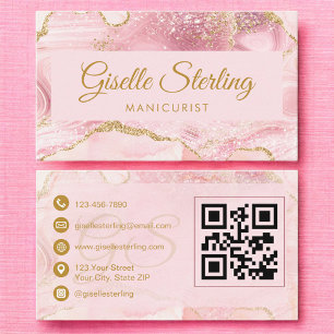 Manicuristin Blush Pink Gold Achat QR Code Visitenkarte