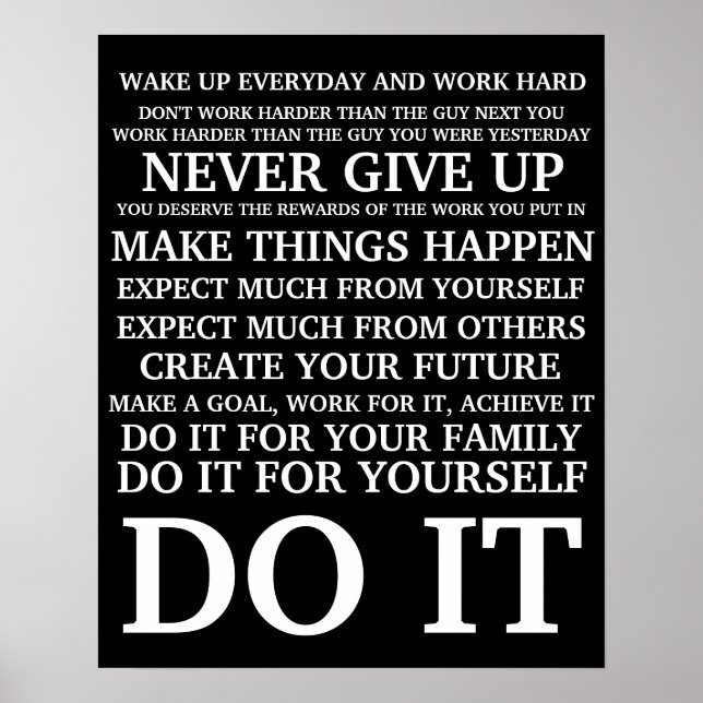 Manifest der harten Arbeit Poster (Vorne)