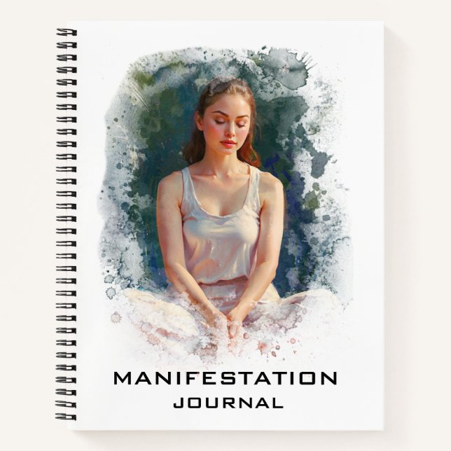 *~* Manifestation AP85 Manifesting Meditating Girl Notizbuch (Vorderseite)