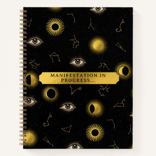 Manifestation Celestial Sun & Moon Zodiac Eye Notizbuch