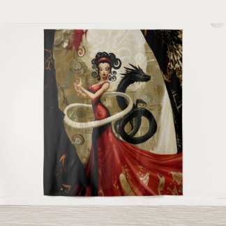 Manifestation der Absicht okkult dunkle Hexerei Ku Wandteppich