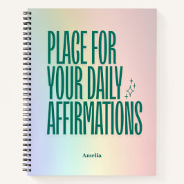 Manifestation farbenfrohe Bekenntnisse für das Tra Notizbuch