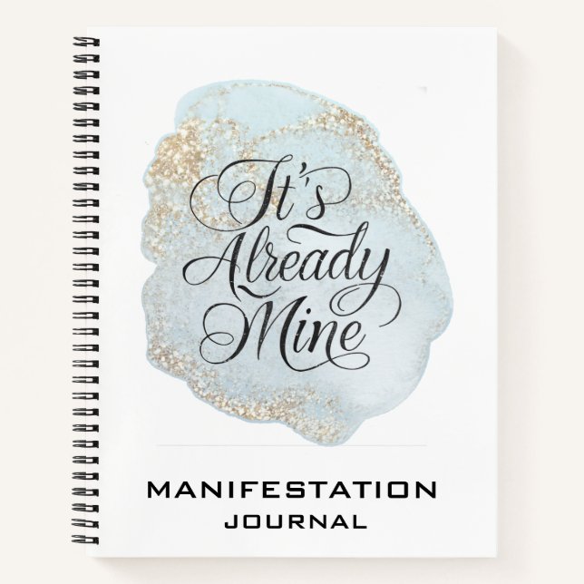 *~* Manifestation Glitzer Blue Manifest AP85 Notizbuch (Vorderseite)