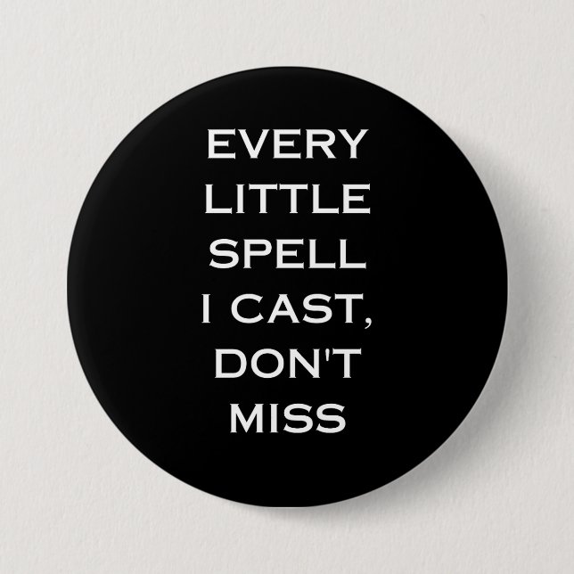Manifestation Magic Black Quote, Minimalist Design Button (Vorderseite)