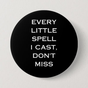Manifestation Magic Schwarzes Zitat, Minimalistisc Button