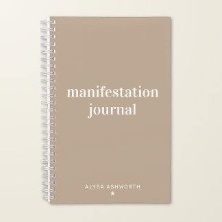 Manifestation Personalisiert Minimalistisch Neutra Notizbuch