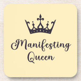 Manifestation von Queen Black Letters Getränkeuntersetzer