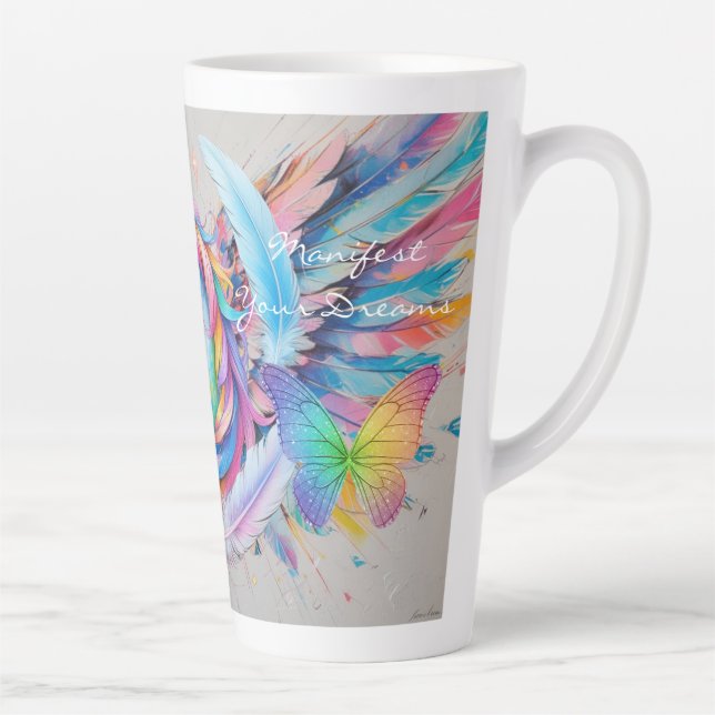 Manifestiere-deine-Träume-Latte-Mug Milchtasse (Rechts)