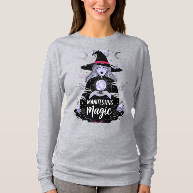 Manifesting Magic Hexen Halloween T-Shirt (Vorderseite)