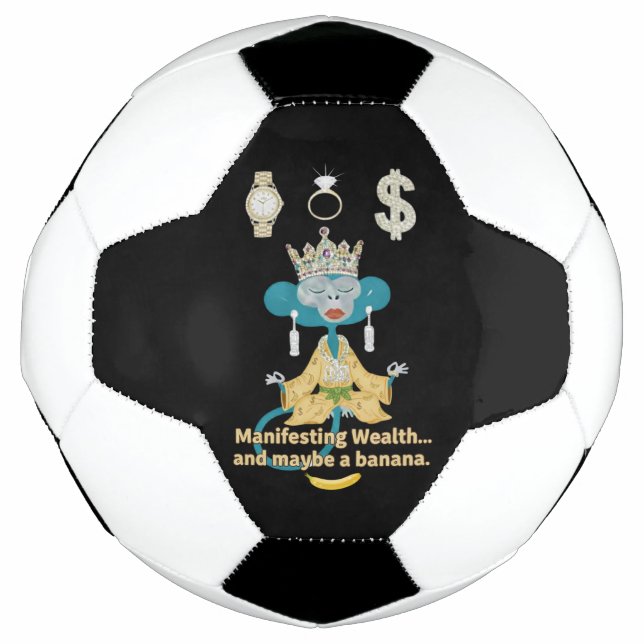 Manifesting Wealth Affe Zen-Kunst Fußball (Vorderseite)