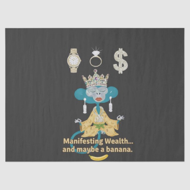 Manifesting Wealth Monkey zen art  Seidenpapier (Vorderseite)
