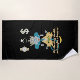 Manifesting Wealth Monkey zen art  Strandtuch