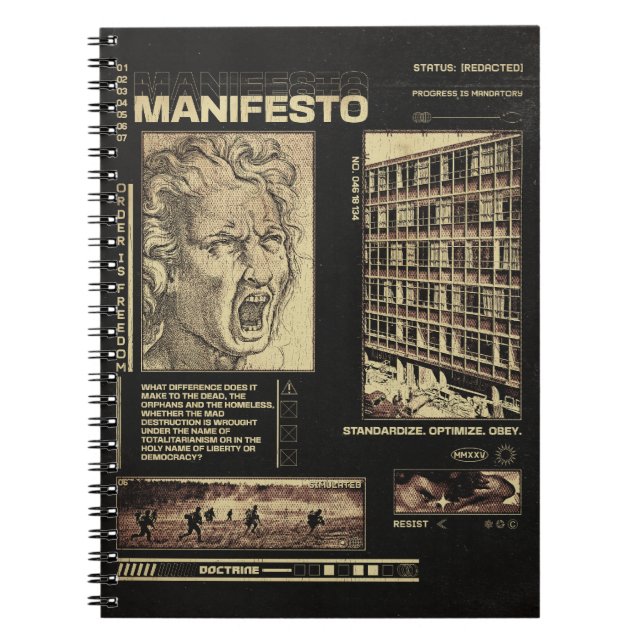 Manifesto - Brutalist Design Notizblock (Vorderseite)