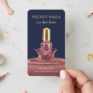 Maniküre-Künstlerin Nageldesign Blush Rosa Navy Bl Visitenkarte