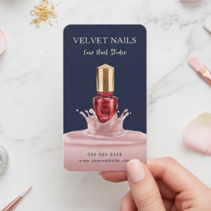 Maniküre-Künstlerin Nageltechnikerin Rosé Navyblau Visitenkarte