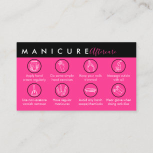 Maniküre-Nachsorgetipps Neon Pink Visitenkarte