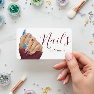 Maniküre-Stil Zeitgenössischer Nageldesigner Visitenkarte