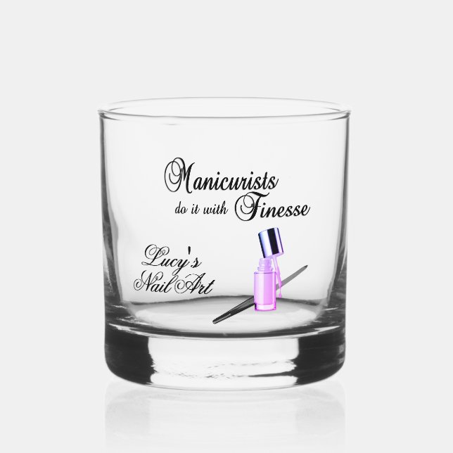 Maniküre tun es mit Finesse Personal Whiskyglas (Vorderseite)