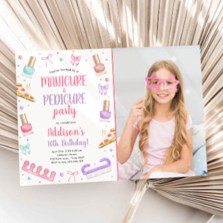 Maniküre- und Pediküre-Geburtstagsfeier Einladung
