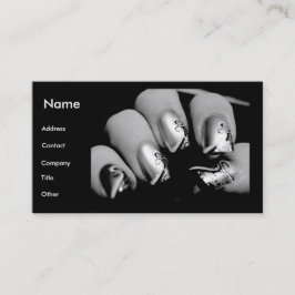 Manikürist-Nägel in Schwarzem u. im Weiß Visitenkarte