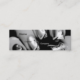 Manikürist-Nägel in Schwarzem u. in Weiß I Mini Visitenkarte