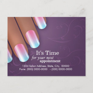 Manikürist-Verabredungs-Erinnerung Postcarrd Ankündigungspostkarte