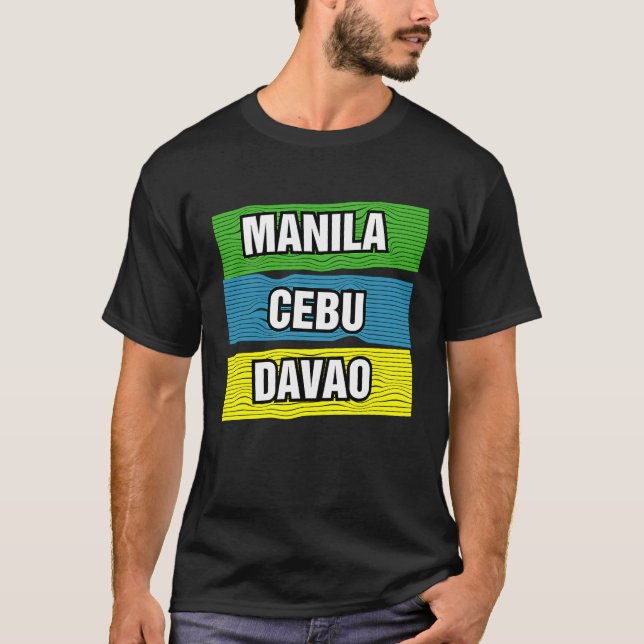 Manila Cebu Davao Philippines International Travel T-Shirt (Vorderseite)