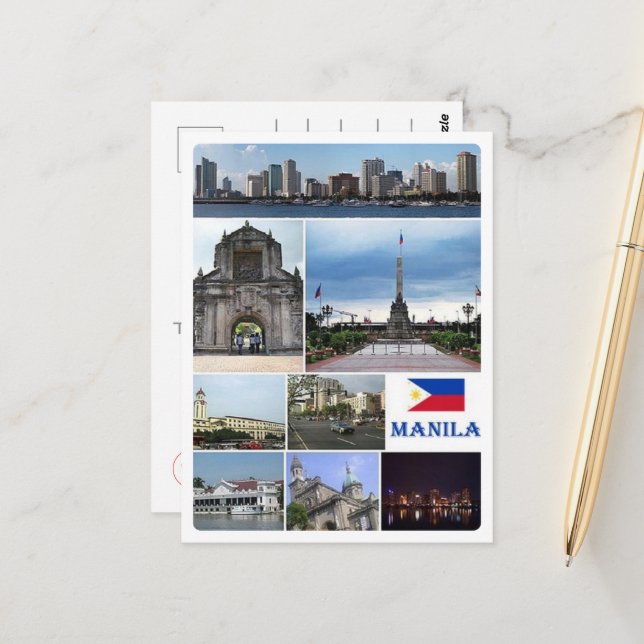 Manila - Philippinen - Mosaik - Postkarte (Vorderseite/Rückseite Beispiel)