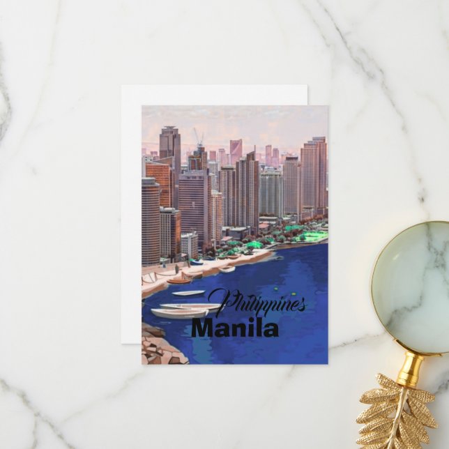 Manila Philippinen Postkarten Kunst,Philippinen Re (Vorderseite/Rückseite Beispiel)