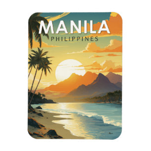 Manila Philippinen Reise Kunst Vintage Magnet