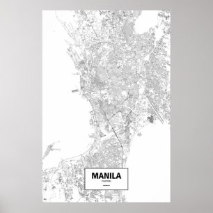 Manila, Philippinen (schwarz auf weiß) Poster