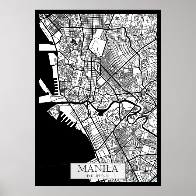 Manila Philippinen Stadtplan Poster (Vorne)