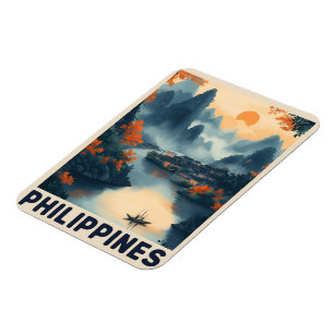 Manila, Philippinen - Vintage Travel Magnet