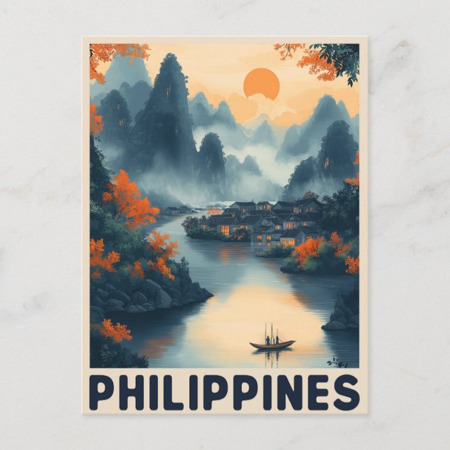Manila, Philippinen - Vintage Travel Postkarte (Vorderseite)