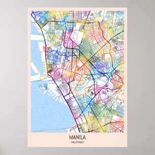 Manila Philippines City Map Poster