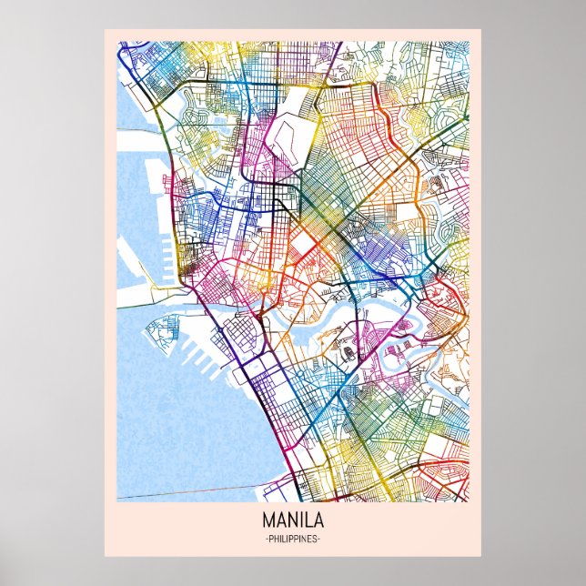 Manila Philippines City Map Poster (Vorne)