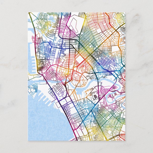 Manila Philippines City Map Postkarte (Vorderseite)